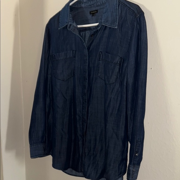 Talbots Tops - Talbots sz XL Dark Blue Denim button up Shirt. Like new condition